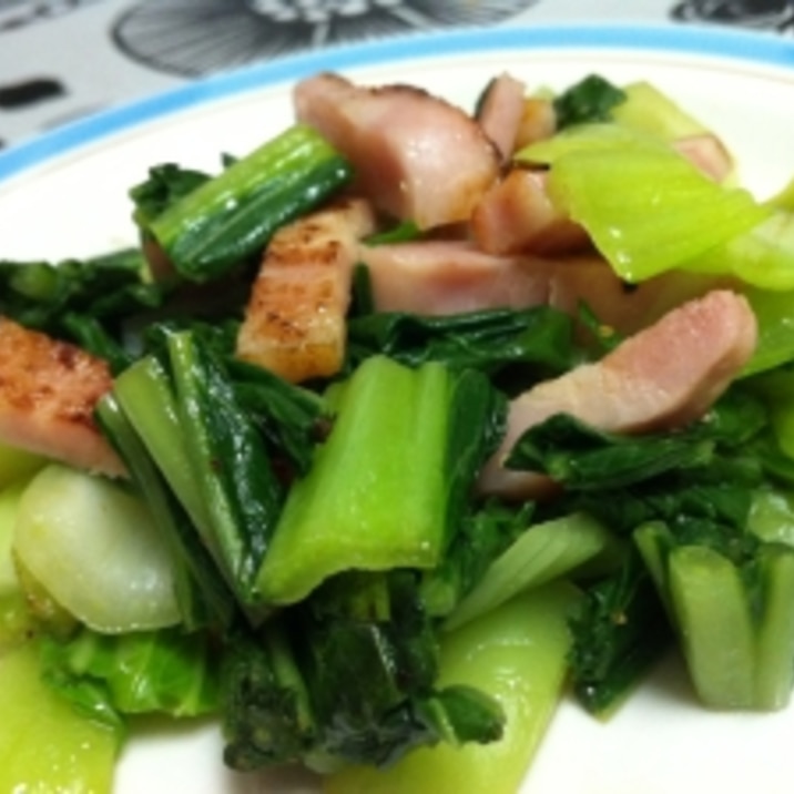 小松菜とベーコンのにんにく炒め レシピ 作り方 By Gacchan 1 楽天レシピ